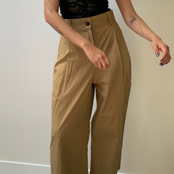Studio Nicholson Tan Greta High-Rise Trousers from Pre-Fall 2020 - Picture 4 of 7